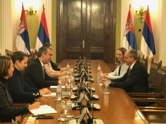 21 September 2022 National Assembly Speaker Dr Vladimir Orlic in meeting with the Ambassador of the Swiss Confederation in Serbia, H.E. Urs Schmid 